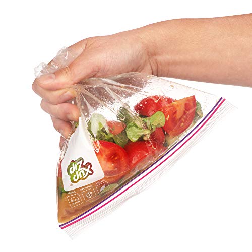 60 Bolsas de Congelados para Almacenamiento de Alimentos de XupZip™ | 2,2 Litros | Bolsas Reutilizables, Plástico de Resistencia, Libres de BPA | Para Congelar Comida, con Sello y Fáciles de Abrir