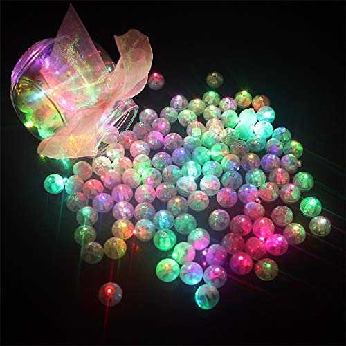 60 Piezas LED Lámpara Globo,Mini LED Bombillas Luz,Redonda Pelota LED Globo Luces,Flash Luces LED de Decoración Globo Linterna para Cumpleaños, Boda, Navidad, Halloween,Fiesta (Vistoso)