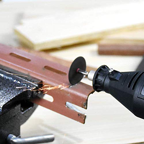 60 Piezas Rueda De Corte de Diamante - JUEMEL Mini Hoja de Sierra Circular HSS & Mini Disco de Corte de Resina con 5 Pcs mandril para Cortar Madera Piedra Metal