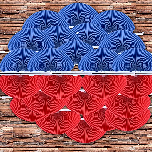 60pcs Abanico Pai Pai de Papel Plegable Redondo para Boda Fiesta Cumpleaños Ceremonia Matrimonio 5 Colores Paper Fan