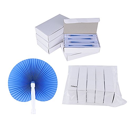 60pcs Abanico Pai Pai de Papel Plegable Redondo para Boda Fiesta Cumpleaños Ceremonia Matrimonio 5 Colores Paper Fan