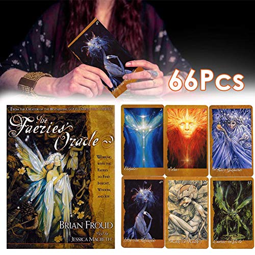 66PCS Tarot Cards, The Faeries 'Oracle Cards, versión en inglés, Fairytale Solitaire, Juegos de Mesa Divertidos Juegos de Cartas de Tarot de Mesa para Fiestas Familiares Naipes