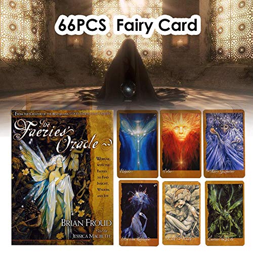 66PCS Tarot Cards, The Faeries 'Oracle Cards, versión en inglés, Fairytale Solitaire, Juegos de Mesa Divertidos Juegos de Cartas de Tarot de Mesa para Fiestas Familiares Naipes