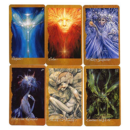 66PCS Tarot Cards, The Faeries 'Oracle Cards, versión en inglés, Fairytale Solitaire, Juegos de Mesa Divertidos Juegos de Cartas de Tarot de Mesa para Fiestas Familiares Naipes