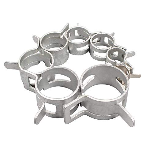 6/8/10/12/14/16/18/ 20mm【40 piezas/8 tamaño】Abrazadera Para Manguera de Ajustable Acero Inoxidable Tubos de Destornillador Plata/Conexión Para Tubo de Gas Para el Hogar Coche