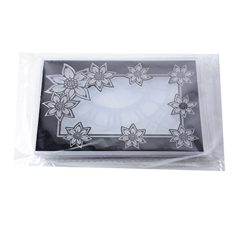6pcs Carpetas de Relieve Estampado Estampación Plantilla Repujado Flor Plástico Molde Decoración Tartas Pasteles Diy Papel Maualidades (10.5×29.5cm)