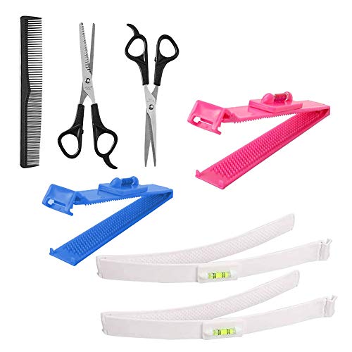 7 piezas de herramientas de corte de cabello, herramienta de corte de cabello profesional para el hogar, kits de estilo de recortadora para el hogar de bricolaje para capas, flequillo
