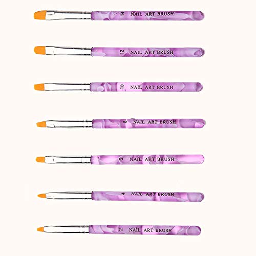 7 Pinceles Pintauñas UV Gel parara Decorar Uñas Nail Art Decoration, Molde de Uñas Reutilizables y Pinceles para Uñas para Extender las Uñas y Manicuras