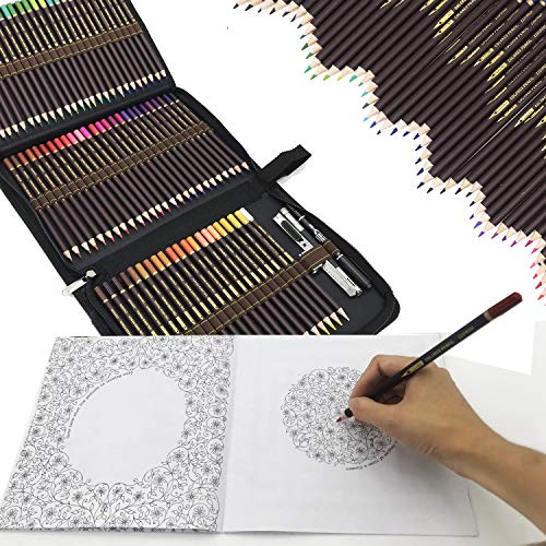 72 Lapices de Colores Profesionales,lapiz para colorear de Dibujo y Bosquejo Material de dibujo Set,Incluye Caja de Cremallera Portátil,Mejores Lápices de colores Conjunto Ideal para Adultos y Niños