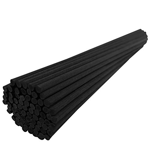 75 x Varillas negras para difusores de junco | 20 cm x 3 mm | Recambios de fibra negra con fragancia para tu difusor de junco Bloome