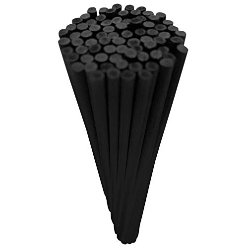 75 x Varillas negras para difusores de junco | 20 cm x 3 mm | Recambios de fibra negra con fragancia para tu difusor de junco Bloome