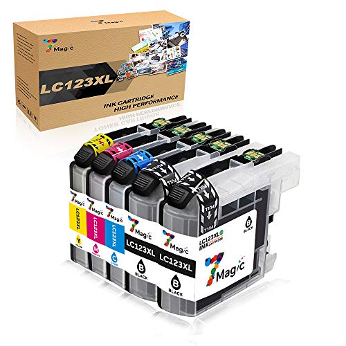 7Magic Cartucho de tinta Compatible para Brother LC123XL para Brother DCP-J132W DCP-J152W DCP-J552DW DCP-J752DW DCP-J4110DW MFC-J650DW MFC-J870DW MFC-J4410DW MFC-J4510DW MFC-J4610DW MFC-J6520DW