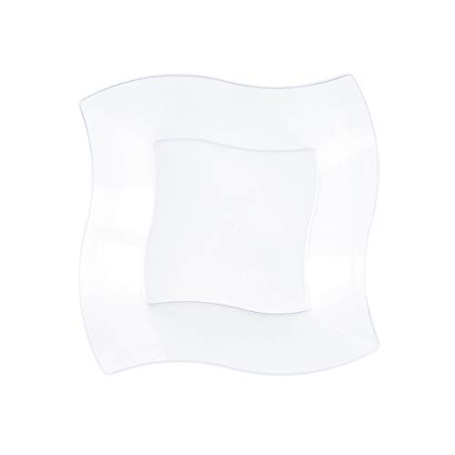 8 Piezas -2500ML- Ensaladeras Desechables, Diseño Ondulado - Cuencos Bol de Plástico Transparentes - Ligero, Resistente y Reutilizable| Bocadillos Ensaladas Frutas Fiestas Cumpleaños Bodas.