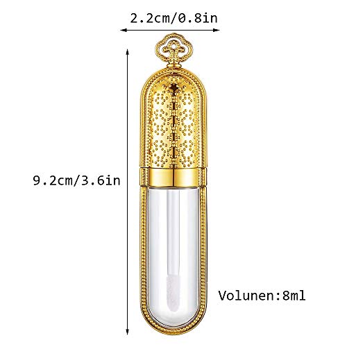 8 Piezas 8 ml Tubo de Brillo Labial Plástico Vacío, Botella de Bálsamo Labial Recargable, Cosméticos Contenedor Tubo, para Viajes, Viaje De Negocios