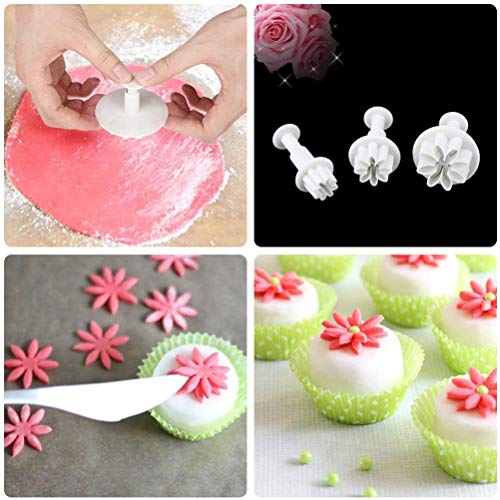 88Pcs Herramientas de decoración de Pasteles Conjunto de moldes de Caracteres alfanuméricos de Flor de Rosa para Fondant, azúcar de Almendra, Galletas de almíbar, Chocolate