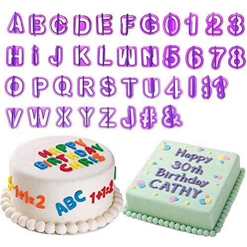 88Pcs Herramientas de decoración de Pasteles Conjunto de moldes de Caracteres alfanuméricos de Flor de Rosa para Fondant, azúcar de Almendra, Galletas de almíbar, Chocolate