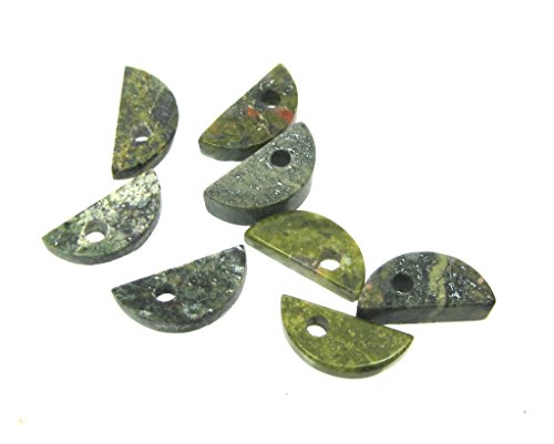 8er Set piedrapreciosa-colgante mini forma de media luna recto de tigre y serpentina 13 x 6 mm