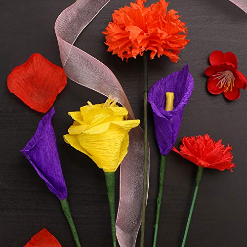 9 Rollos Papel Crepé Cintas Papel Pinocho 9 Colores para Flores Manualidades Adornos Decoración Boda Fiesta Infantil Cumpleaños