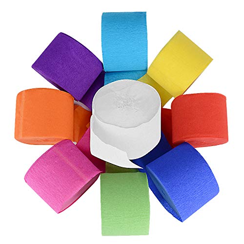 9 Rollos Papel Crepé Cintas Papel Pinocho 9 Colores para Flores Manualidades Adornos Decoración Boda Fiesta Infantil Cumpleaños