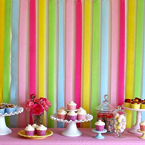 9 Rollos Papel Crepé Cintas Papel Pinocho 9 Colores para Flores Manualidades Adornos Decoración Boda Fiesta Infantil Cumpleaños
