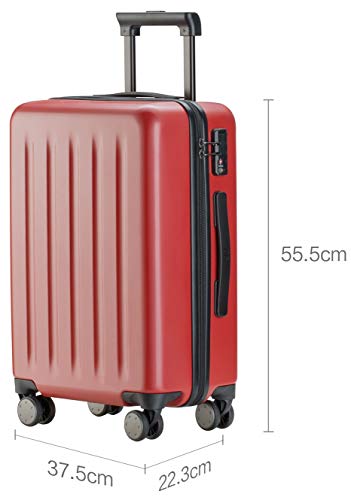 90FUN Maleta de Cabina rígida I Equipaje de Mano Ligero 4 Ruedas con Cerradura TSA I 55,5 x 37,5 x 22,3 cm I Rojo