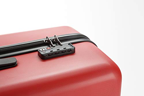90FUN Maleta de Cabina rígida I Equipaje de Mano Ligero 4 Ruedas con Cerradura TSA I 55,5 x 37,5 x 22,3 cm I Rojo
