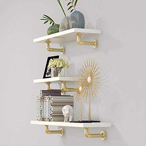 90GJ Estilo Retro Industrial De TuberíAs De Agua De Cierre Cremallera Hogar Que Viven Pared del Dormitorio Sala De EstanteríAs Simple Palabra EstanteríAs EstanteríA De Oro120 * 20cm