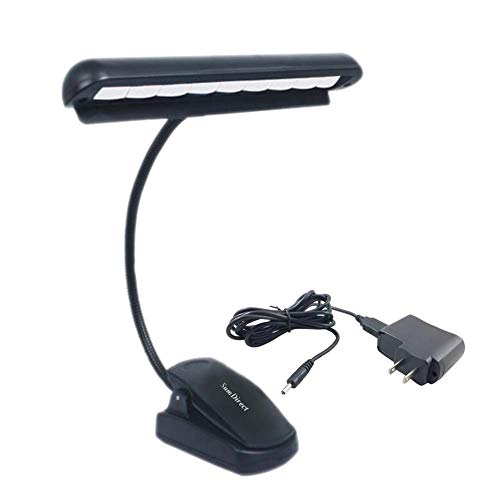 9LED Lámparas de Lectura para Libro, Sumdirect LED Luz de Piano con Clips Flexible Lámpara de Escritorio para Orquesta Soporte de Música