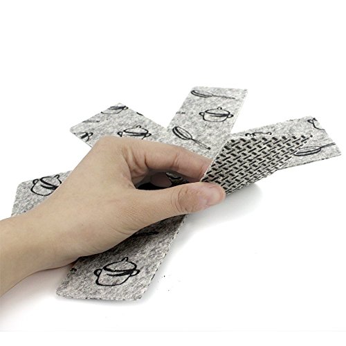 9pcs Protectores de Sartenes y Ollas, Juego de 26-38cm de Largo, Se Puede Cortar, Ideal para Preservar Las Sartenes y Cacerolas de Todos los tamaños evitando Que se Rayen al apilarlas Gris