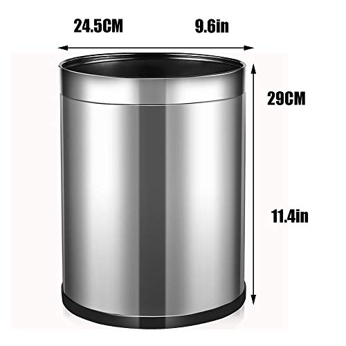 A-Z ZA Bote de Basura del Cuarto de baño del Dormitorio de la Sala de Estar del Acero Inoxidable, Bote de Basura 13L for el Hotel casero, Papelera de Reciclaje, Cubo de la Basura