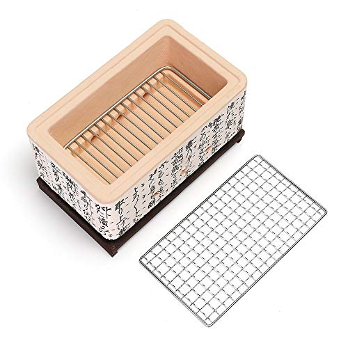 A-Z ZA Japonés Cerámica Hibachi BBQ Grill Parrilla Yakitori Barbacoa de Carbón Mini Grill Cocina Estufa Parrilla para Acampar Al Aire Libre Parrilla Campfire