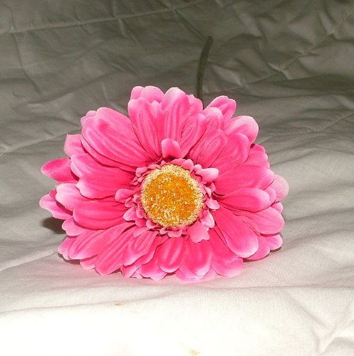 A1-Homes 6 x Artificial Single Stem Hot Pink Gerbera with Big Bloom - Very Dramatic - Home Garden