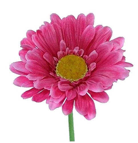 A1-Homes 6 x Artificial Single Stem Hot Pink Gerbera with Big Bloom - Very Dramatic - Home Garden