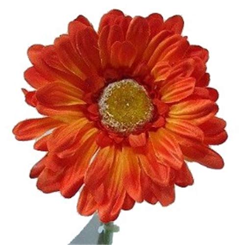 A1-Homes 6 x Artificial Single Stem Orange Gerbera with Big Bloom - Very Dramatic - Home Garden
