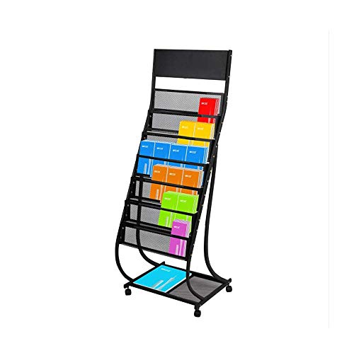 a4 revistero de piso de 7 capas cuadrícula de oficina de gran capacidad archivo de folletos estante de Estantes para periódico supermercado pasillo Promoción expositor tamaño: 135x48x38cm