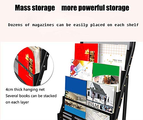 a4 revistero de piso de 7 capas cuadrícula de oficina de gran capacidad archivo de folletos estante de Estantes para periódico supermercado pasillo Promoción expositor tamaño: 135x48x38cm