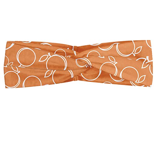ABAKUHAUS Diadame melocotón, Banda Elástica y Suave para Mujer para Deportes y Uso Diario Patrón continuo con maduras y frutas del verano gráfico de impresión de imágenes, Melocotón oscuro y negro