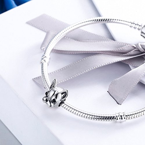 Abalorio para colgar de perrito «You & Me», hecho de plata de ley 925 para pulseras , compatible con pulseras europeas
