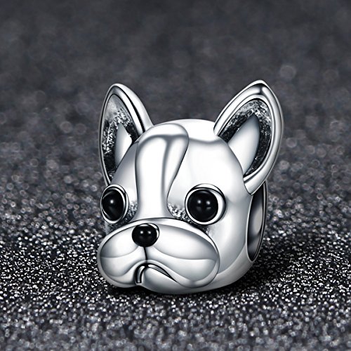 Abalorio para colgar de perrito «You & Me», hecho de plata de ley 925 para pulseras , compatible con pulseras europeas