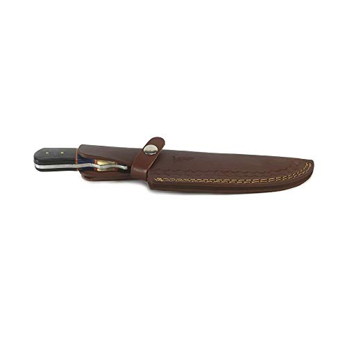 Abanak T110 Cuchillo de Caza de Acero de Damasco, 30.3cm, 18 Hoja x 12.3 Mango, Cuchillo de Cazador Profesional
