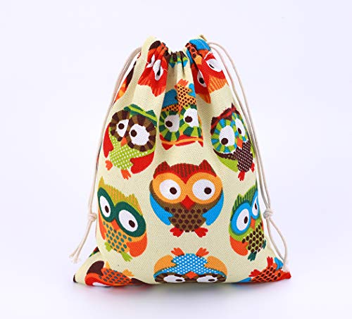 abaría - 4 Unidades Bolsa de algodón Grande - Bolsa Inserto Organizador para Ropa Juguete pañales - Bolsos Inserto bebé - Grande 33 x 41 cm, Mediano 25x 30 cm, pequeña 19 x 23 cm, Mini 14 X 16 cm