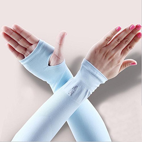 Abcsea 4PCS Protección Uv Calentador Del Brazo Largo Sin Dedos Guantes Manguitos, Calentadores De Brazo/tatuaje Manga/Mangas De Hielo/brazo De Flor A Prueba De Sol (Colores aleatorios )