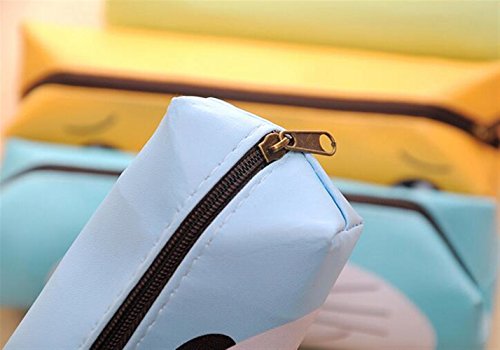 Abenily Efectos de escritorio de la caja de lápiz Bolso de lápiz animal de la historieta Bolso de escritorio impermeable de la PU Estudiante Supplies_Yellow Duckling