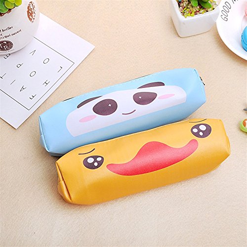 Abenily Efectos de escritorio de la caja de lápiz Bolso de lápiz animal de la historieta Bolso de escritorio impermeable de la PU Estudiante Supplies_Yellow Duckling