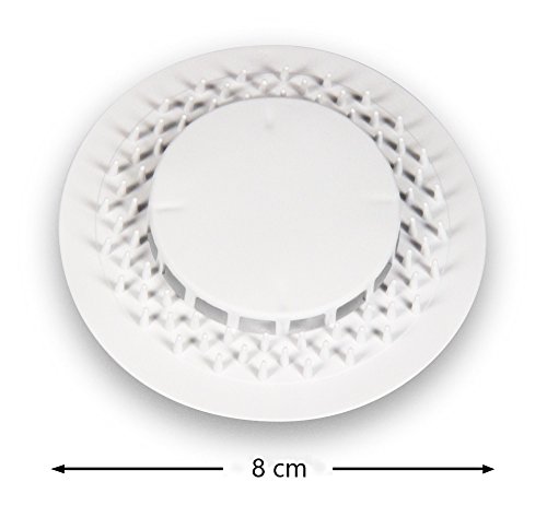 Abfluss UFO Juego de 4 piezas, 80 mm Cedazo de descarga de silicona, Fabricado en Alemania, también se adapta a Viega Tempoplex