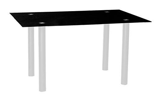 Abitti Mesa Fija para Comedor o Salon de Cristal Templado Color Negro y Patas Color Gris 140cm