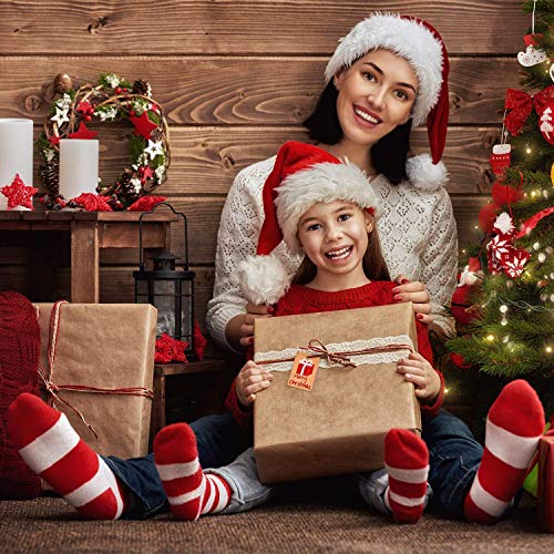 ABOAT - Etiquetas para colgar con cuerda de 40 m, 160 unidades, papel kraft de Navidad, 8 diseños para Navidad, fiesta, boda, vacaciones, suministros