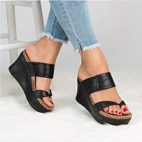 Abracing - 1 par de sandalias para mujer con plataforma de tacón alto, antideslizantes y transpirables para el verano