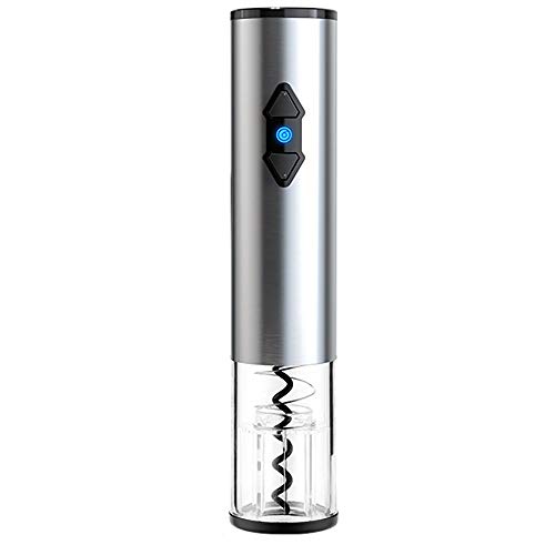 Abrebotellas Eléctrico Automático Creativo, Tapa Inferior Desmontable Sacacorchos De Vino Abridor De Barra De Interfaz Universal USB,Plata