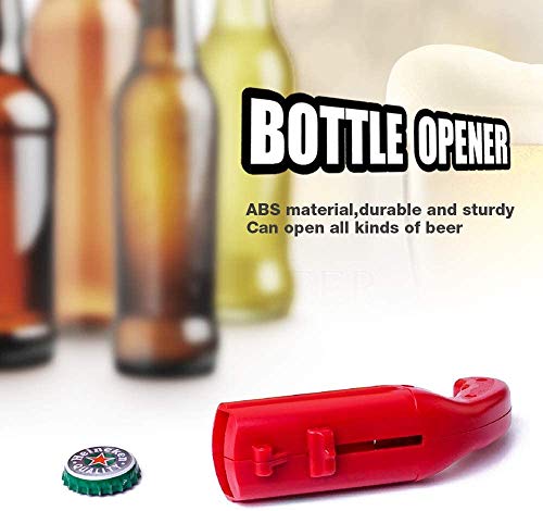 Abridor de Botellas, abrelatas con Tapa de Resorte, Lanzador de catapultas, Forma de Pistola Creativa, Herramienta de Apertura de Bebidas（Negro）
